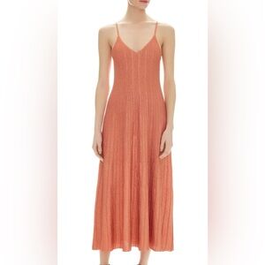 Sandro Glitter Coral Maxi Dress - Perfect for Summer Weddings Size 40